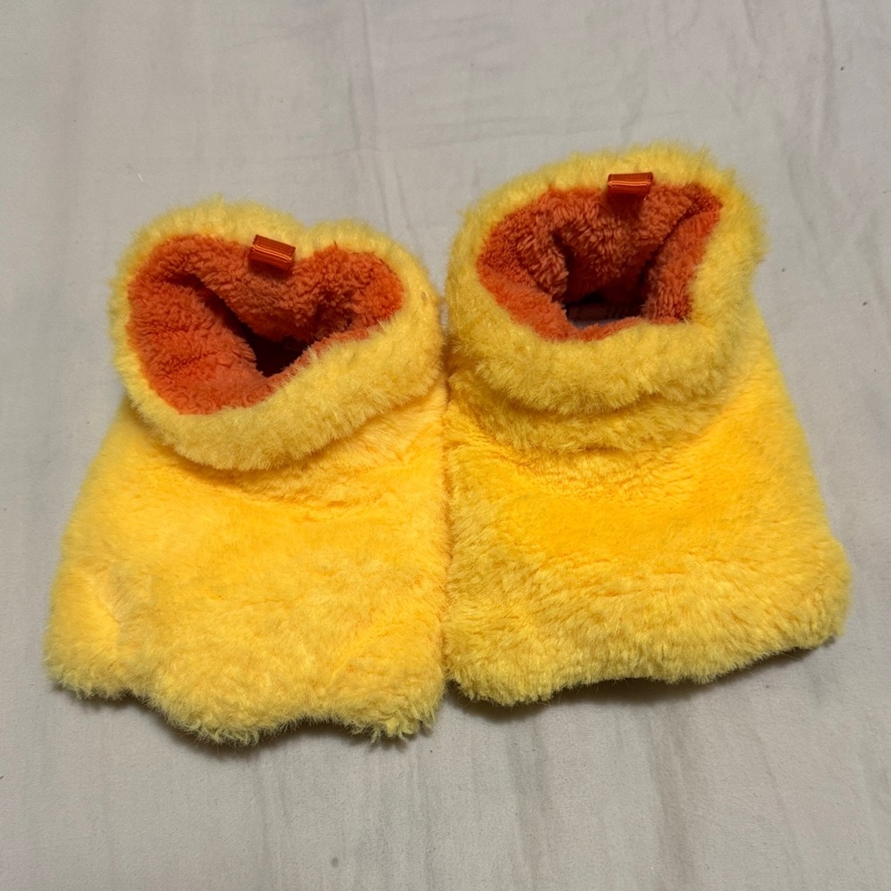 Wonder Nation Yellow and Orange Duck Feet Baby Toddler Infant Slippers Size 5